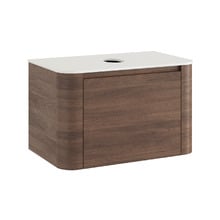 Boyd 750mm Walnut Wall Hung Vanity with Basin & Shaving Cabinet Package